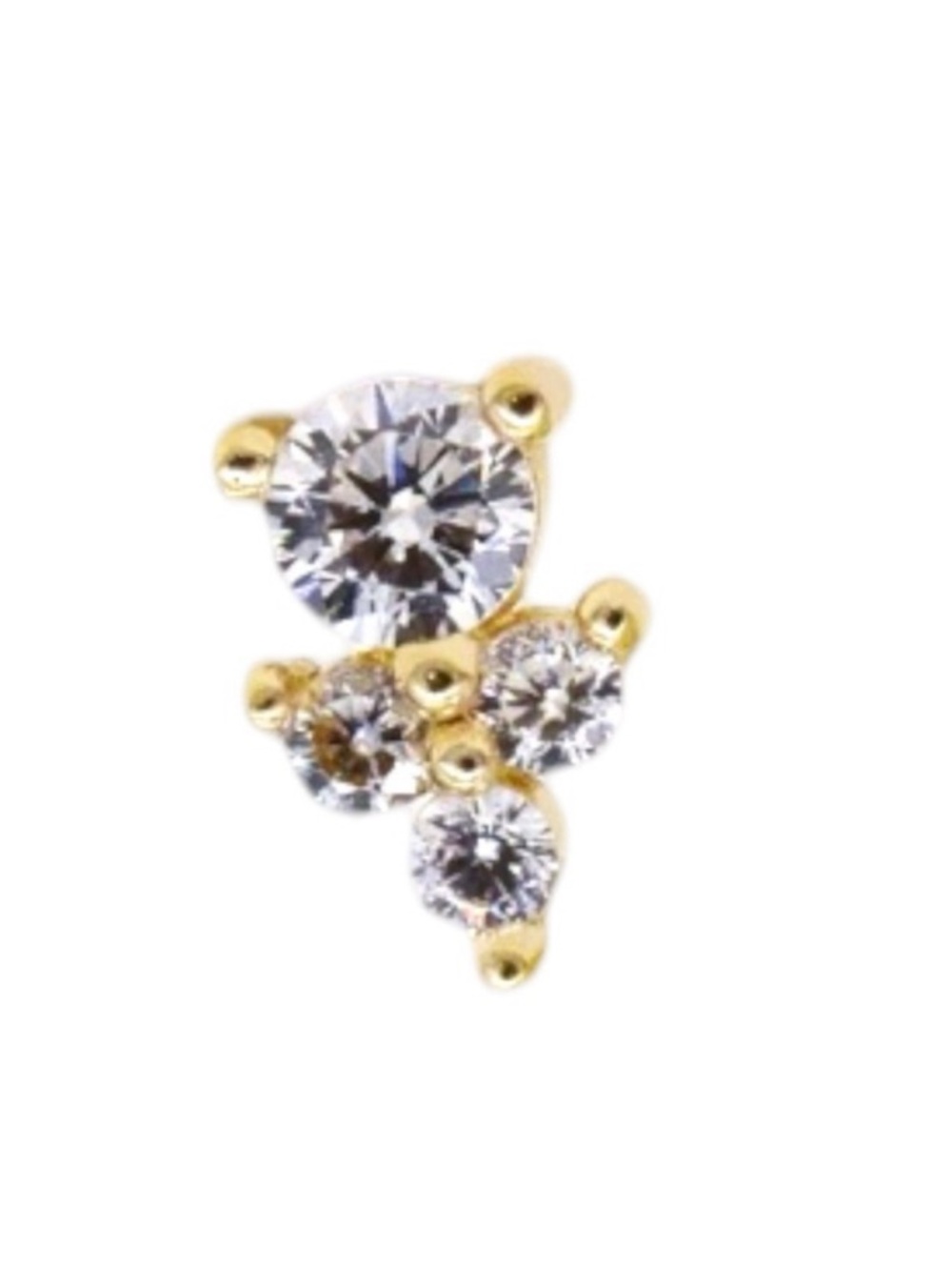 14K Solid yellow Crown Stud